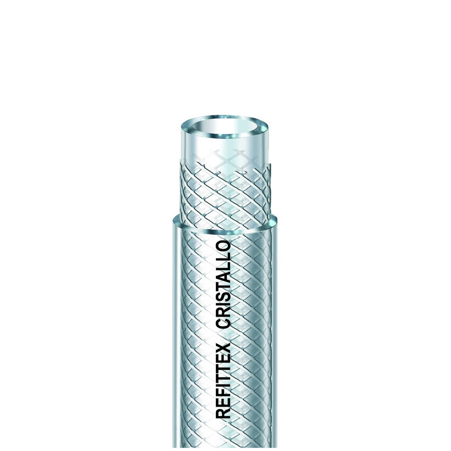 iWater PVC-Gewebeschlauch Refittex Cristallo 6x12mm transparent 50m Rolle gewebeverstärkt 76230