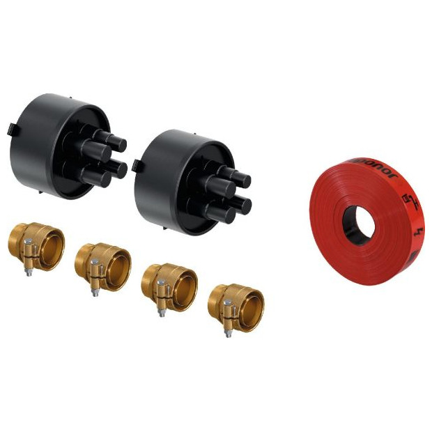 UPONOR Heizungszubehoer Ecoflex Thermo Rohranschluss Set Thermo Twin HP 32x2,9 140 Gummi-Endkappen Uebergangsnippel 1118630