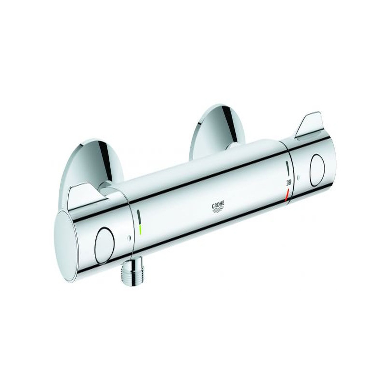 Grohe Grohtherm 800 Thermostat-Brausebatterie 1-2-Zoll Wandmontage eigensicher chrom 34558000
