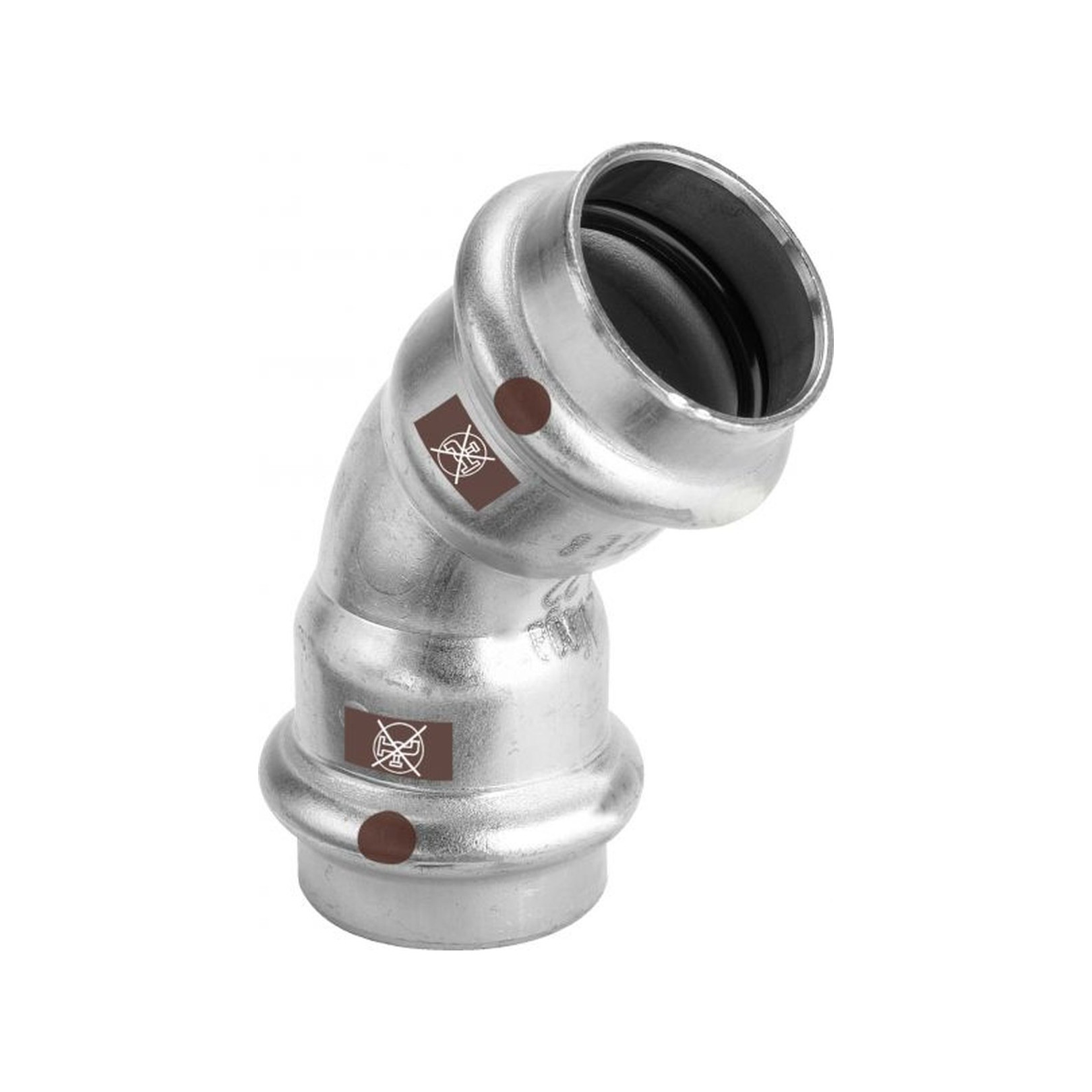 VIEGA Temponox Bogen 45Grad 22 mm Stahl nichtrostend SC-Contur EPDM Dichtelement 809867