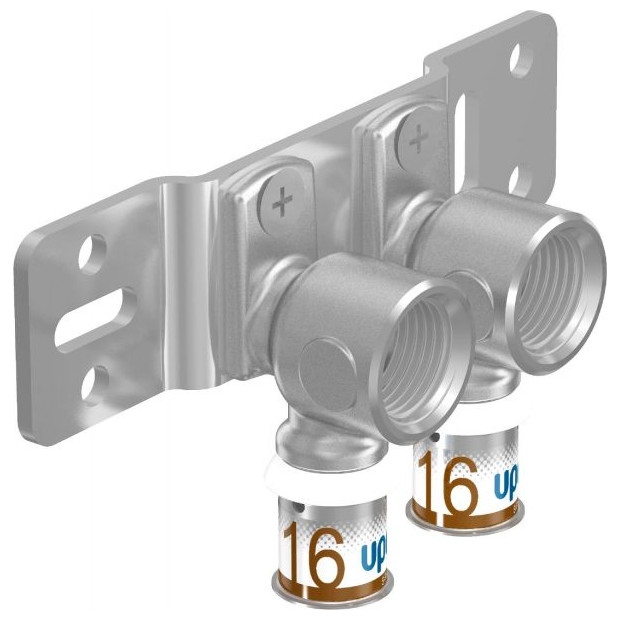 Uponor Pressfitting S-Press PLUS Montageplatte radi 16-Rp1/2FT c-c50mm Farbkennzeichnung 1070684