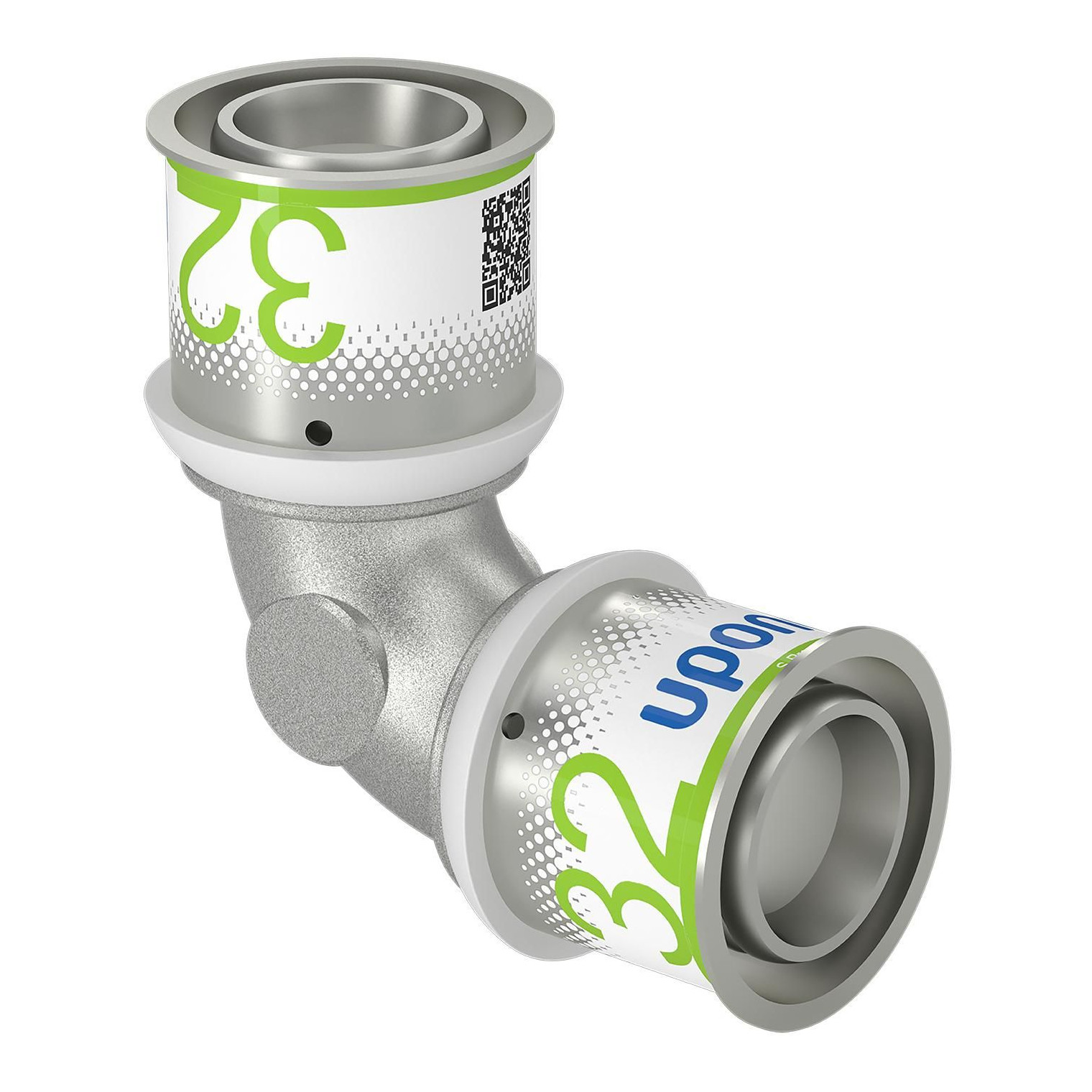 Uponor S-Press PLUS Bogen 90 Grad 32 mm Pressfitting PPSU Messing verzinnt DVGW 1070530