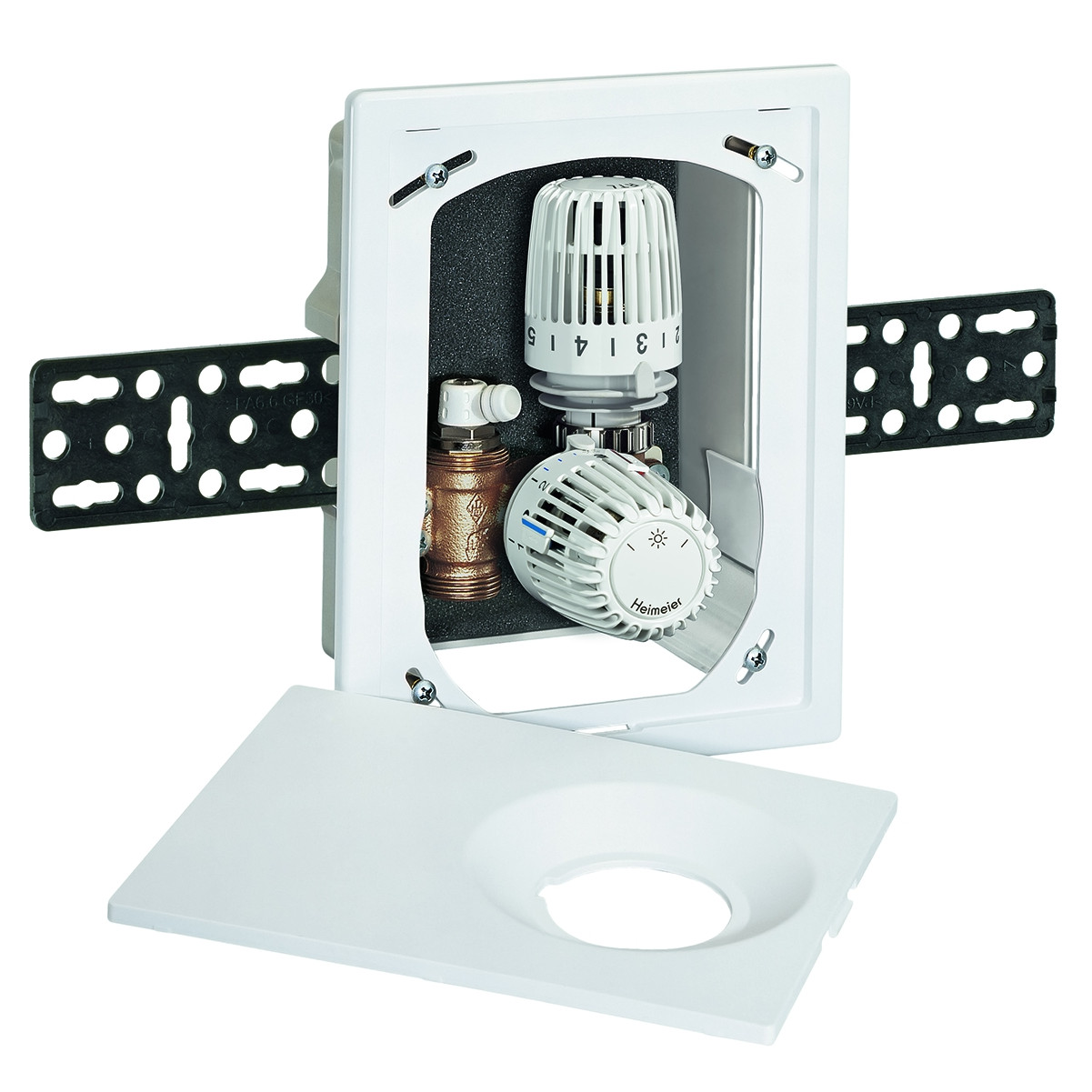 Heimeier Rücklauftemperaturbegrenzer Multibox K-RTL Unterputz Thermostat Abdeckung weiß 9301-00.800