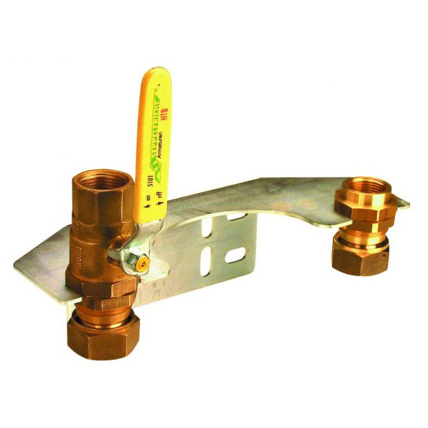 AALBERTS Montageset Gasarmatur SEPP EASY II 5251 DVGW DN25 Zweirohrzaehler Kugelhahn 0049467