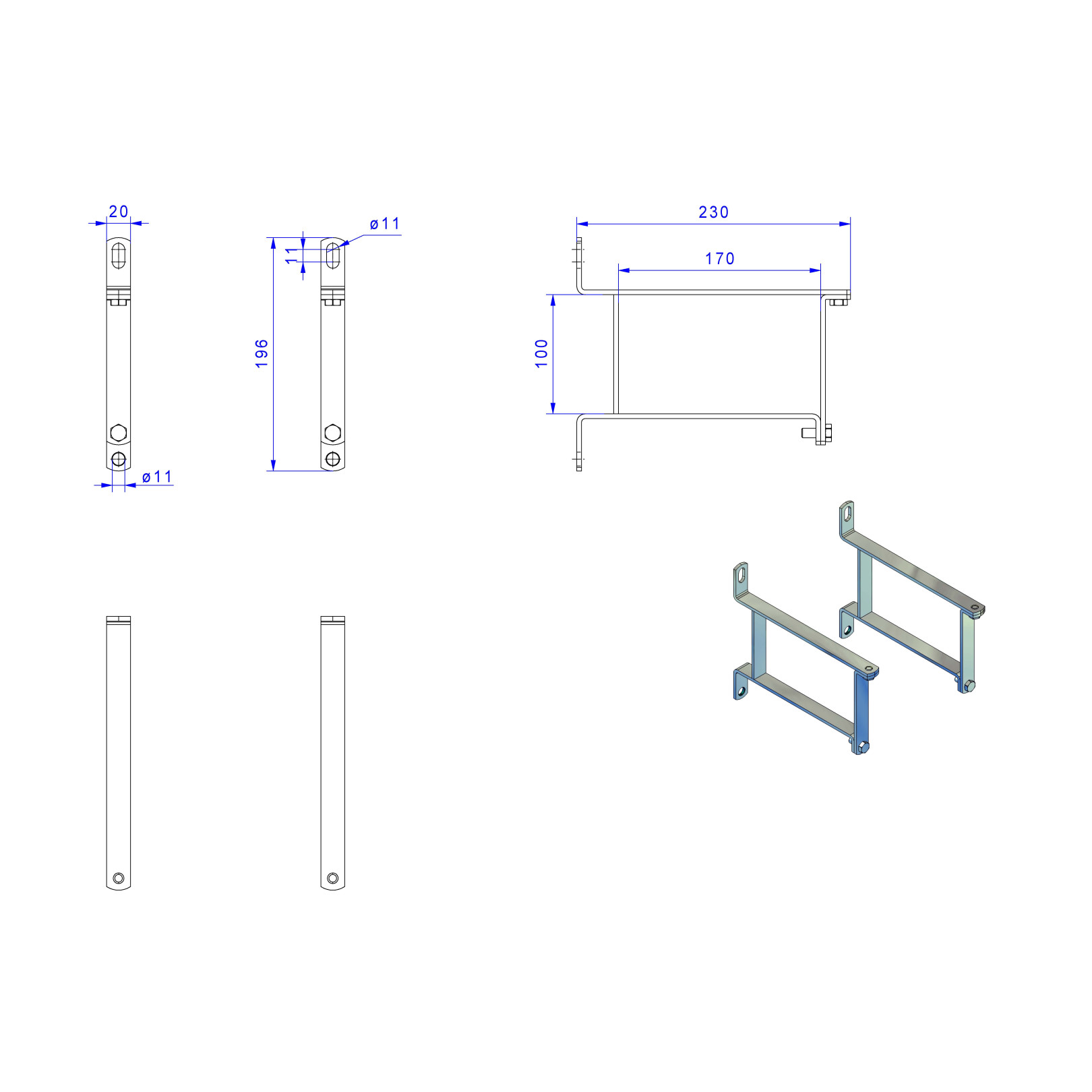 Strawa Heizungszubehör strawi 125 Wandhalter-Set Kesselverteiler 200x186x20mm 7230001