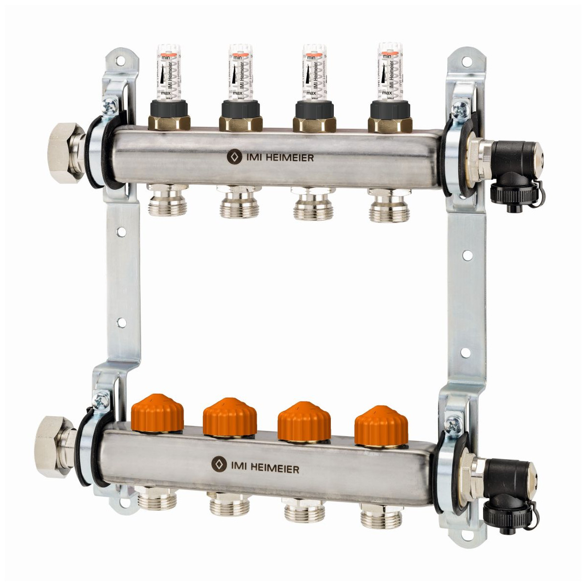 IMI Hydronic Fussbodenheizungsverteiler Dynacon Eclipse 10 Heizkreise Edelstahl Durchflussregler 9340-10.800