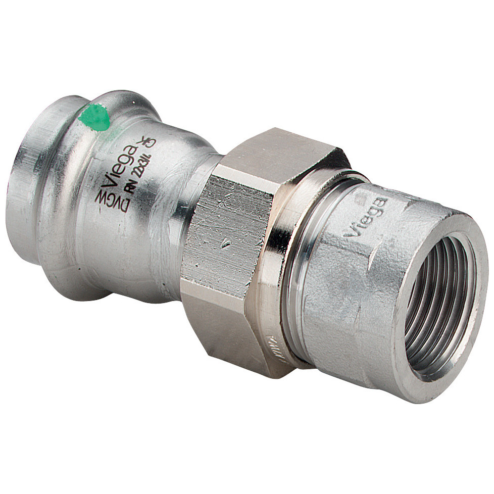Viega Verschraubung Sanpress Inox 2362 15x3-4 IG flachdichtend Edelstahl EPDM 437466