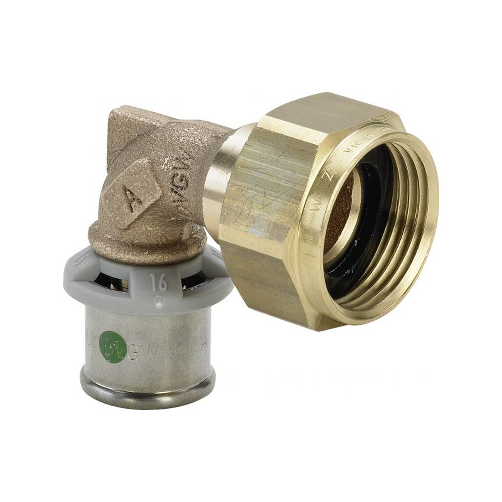 Viega Pressfitting Sanfix P 2155 Winkelverschraubung 16mm x 1/2 Zoll Rotguss SC-Contur EPDM 457969