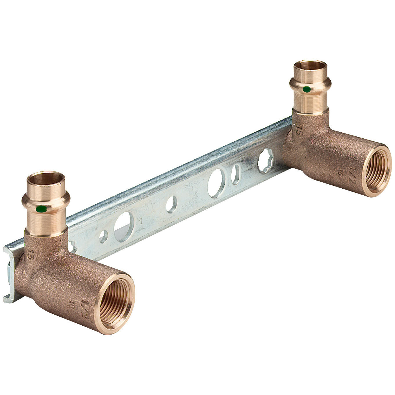 Viega Pressfitting Sanpress Montageeinheit 15x1/2x45x150/200 flach SC-Contur Siliziumbronze 124502