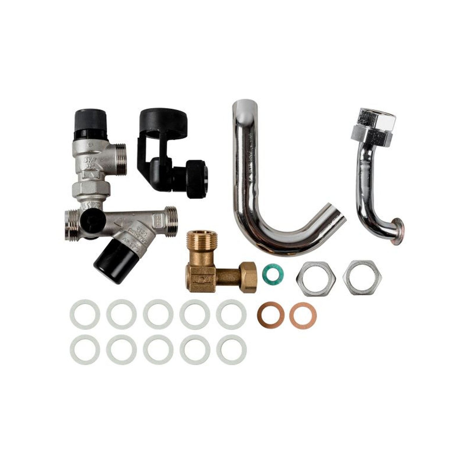 Wolf Anschluss-Set Trinkwasser CGW-2 ohne Druckminderer Aufputz Sicherheitsgruppe Verrohrung 1/2 Zoll 8610476