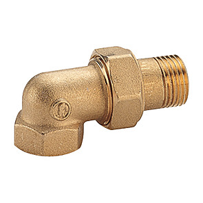 Giacomini Heizkörperverschraubung Radiatorverschraubung R19Y004 Eckform Messing 3/4 Zoll Innengewinde Außengewinde PN16 110 Grad R19Y004