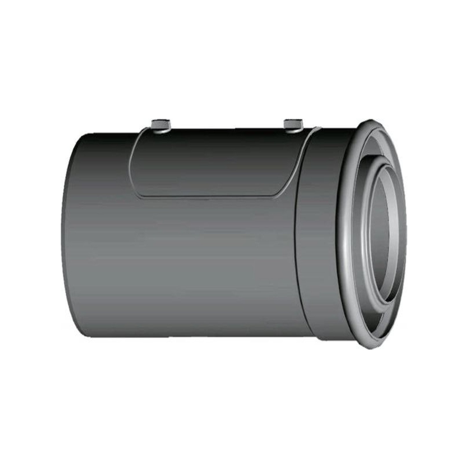 WOLF Revisionsrohr konzentrisch DN80/125 250mm Schnellverschluss steckbar weiß 2651470