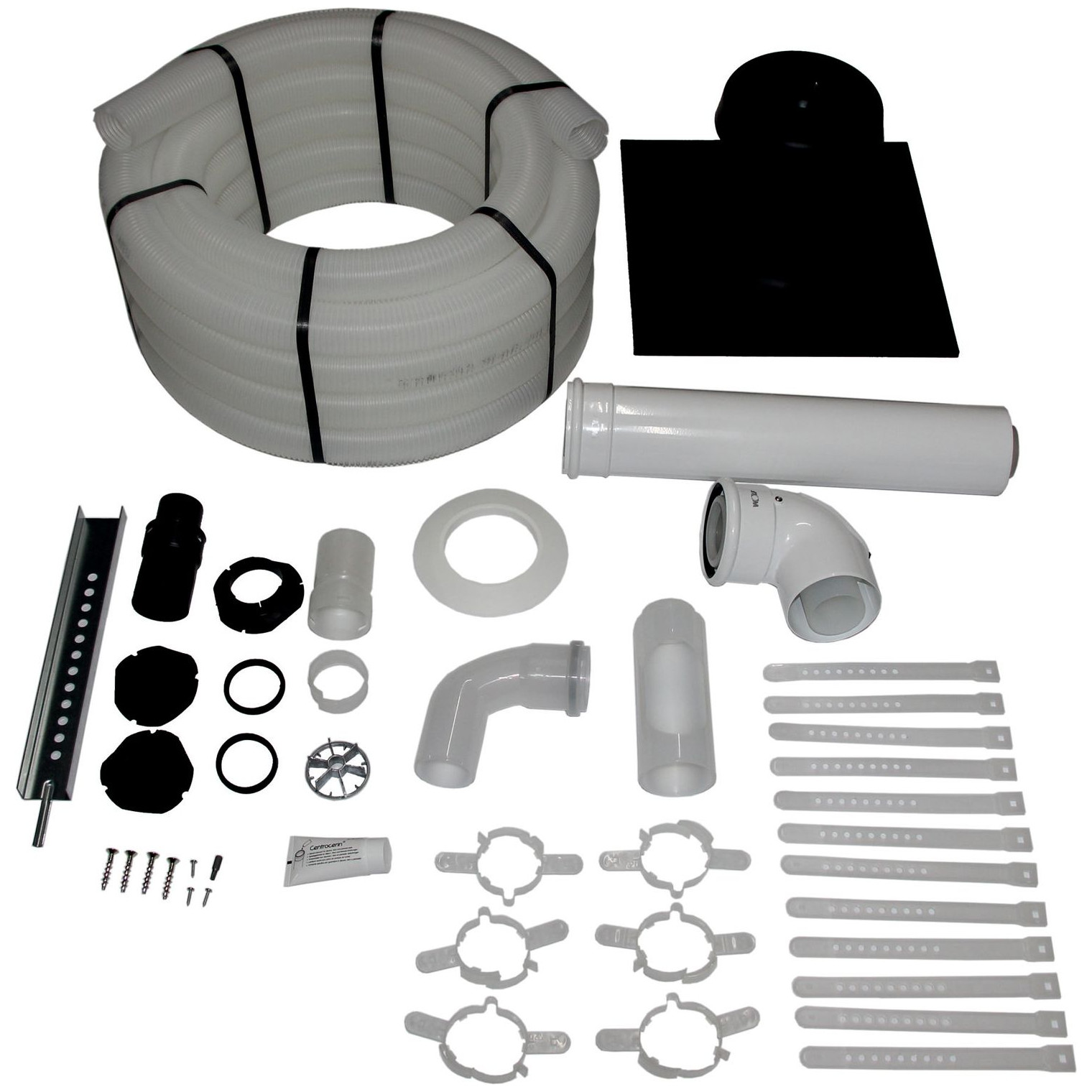 WOLF Anschluss-Set C93x DN60/100 flexibel Schacht Abdeckung PP konzentrisch raumluftunabhängig 2652000
