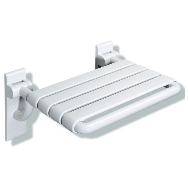 HEWI Klappsitz Serie 801 Gabelgelenk B448mm T428mm reinweiss 801.51.210 99