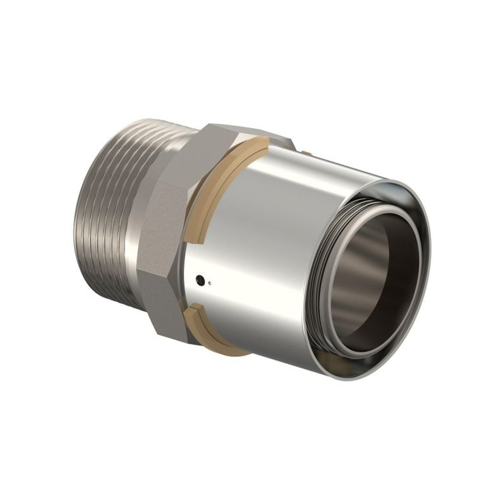 Uponor S-Press Übergangsnippel 50mm DN40 1 1/2 AG Messing verzinnt Edelstahlpresshülse 1046905