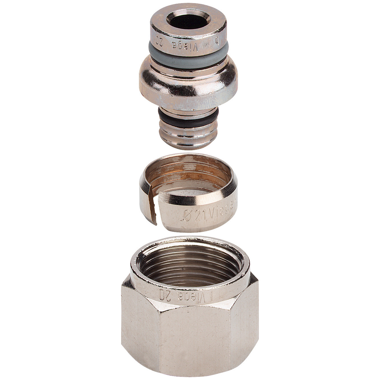 Viega Sanfix-P 1035 Klemmringverschraubung 16mm Eurokonus vernickelt 495442