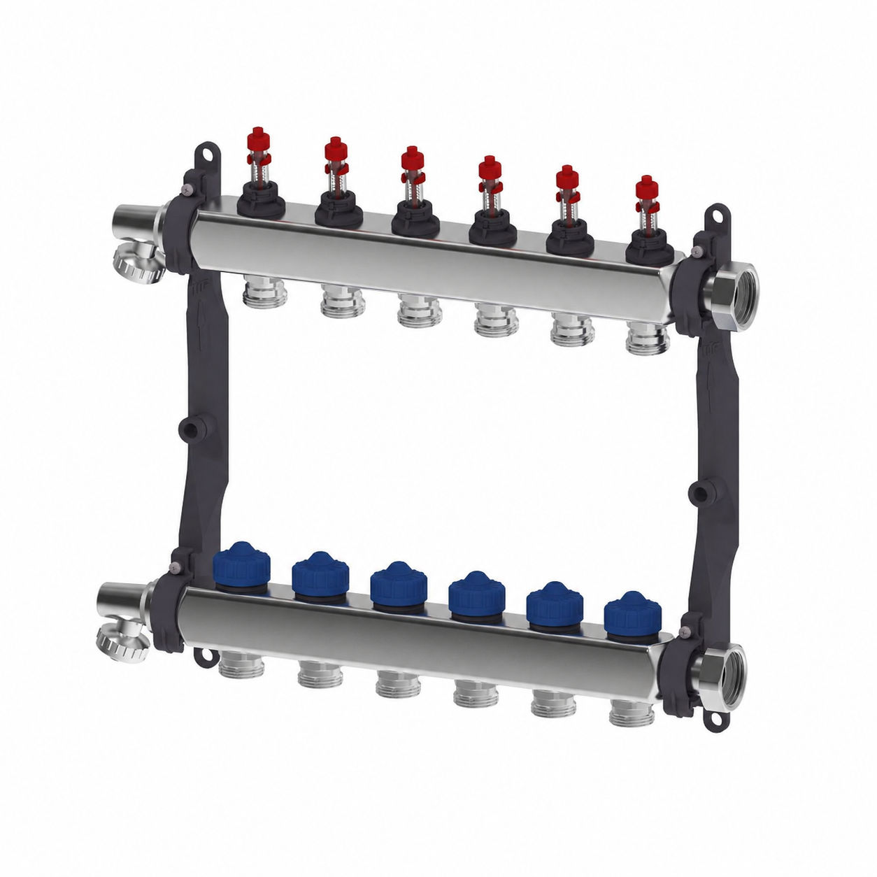Roth Heizkreisverteiler 6-Heizkreise Edelstahl mit DFA absperrbar 1135010001