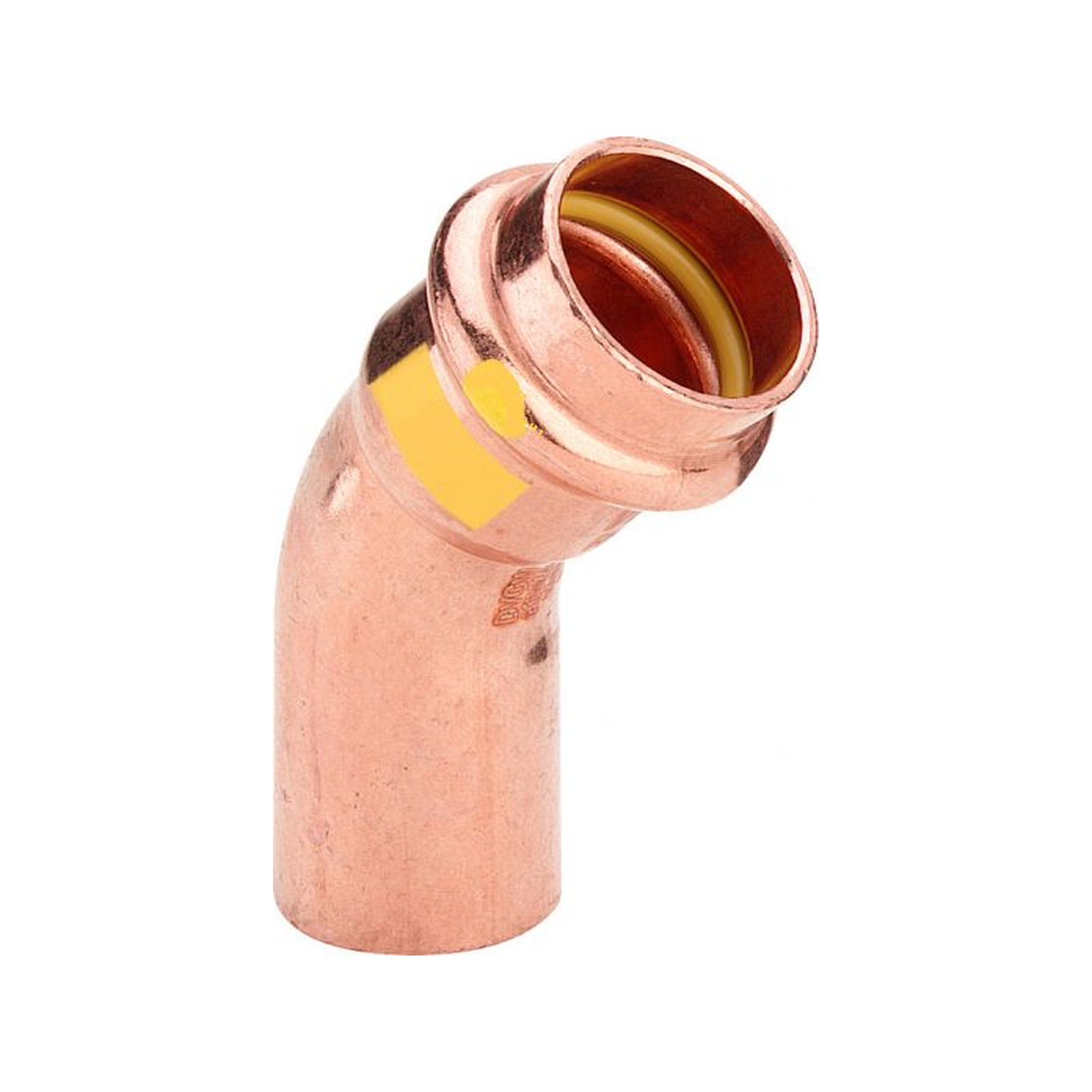 Bogen PROFIPRESS-G 2626.1 42mm 45 Grad 345723, I+A, aus Kupfer, fuer Gas