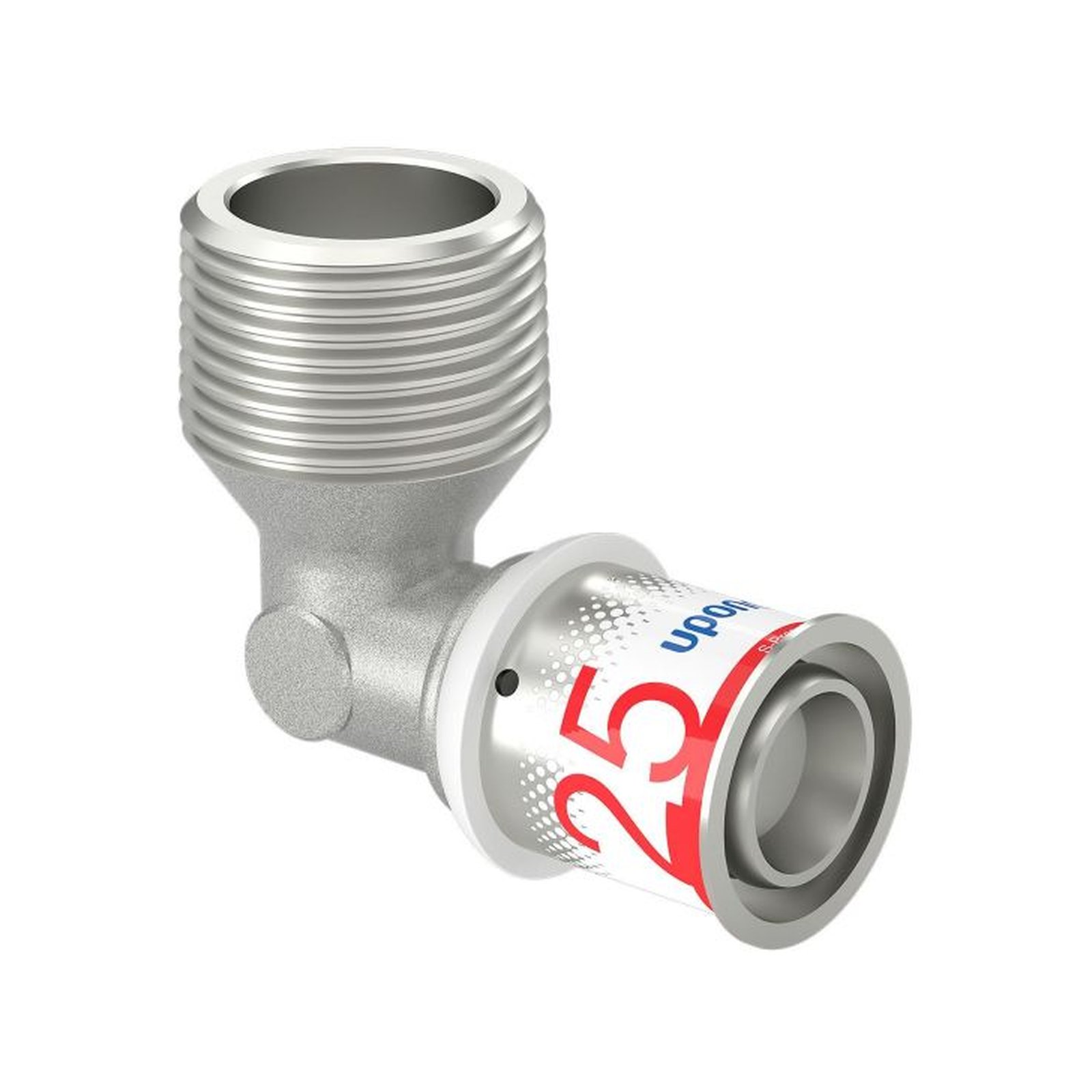 Uponor S-Press PLUS Winkelnippel 25mm DN25 1 Zoll AG Pressmuffe Außengewinde Edelstahlpresshülse 1070536