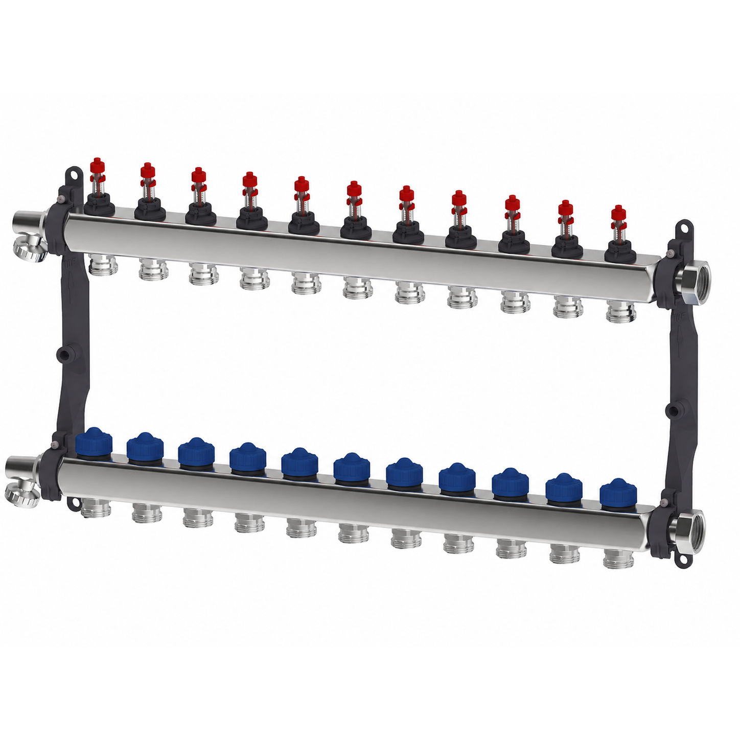 Roth Heizkreisverteiler 11-Heizkreise Edelstahl mit DFA absperrbar 1135010006