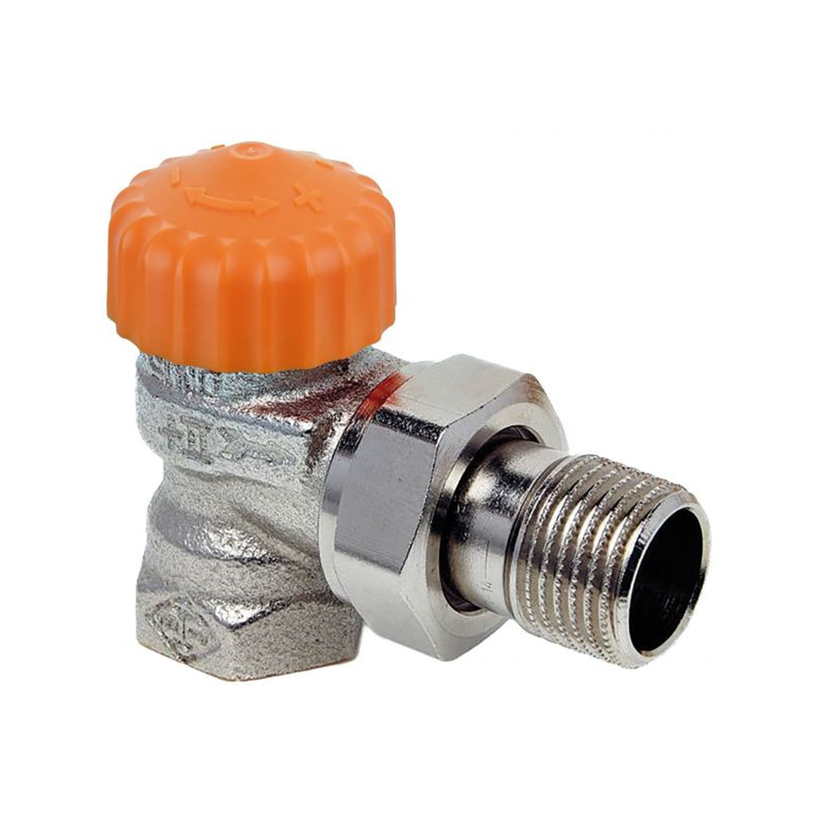 Heimeier Thermostatventil DN20 3/4 Zoll Eclipse Eckform automatische Durchflussregelung Rotguss vernickelt 3931-03.000