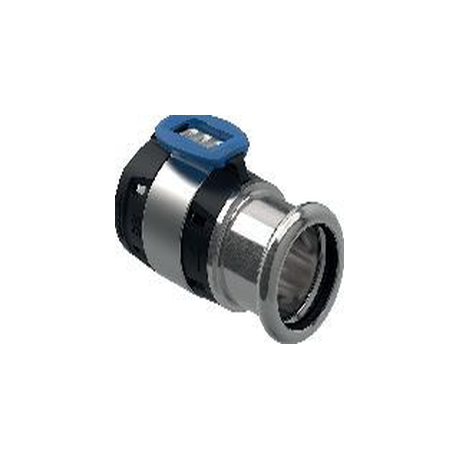 Geberit FlowFit Übergang Map Pressmuffe Edelstahl 16mm 15mm X5CrNiMo17-12-2 Pressindikator 620332001