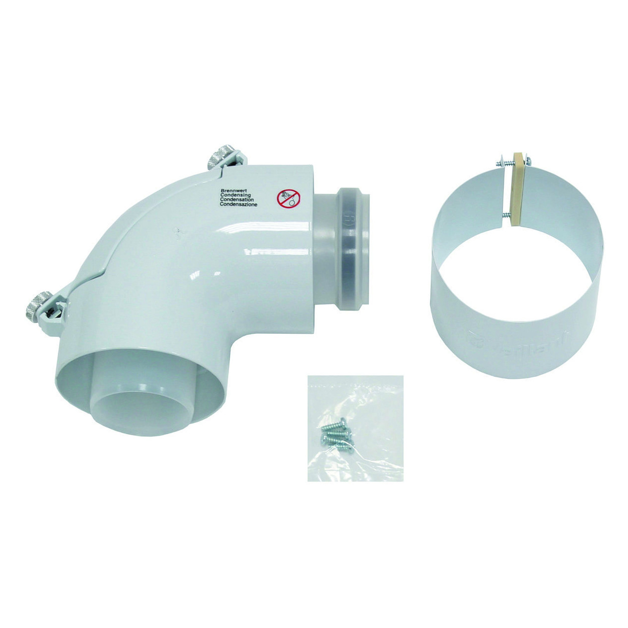 Vaillant Bogen 87 Grad Reinigungsöffnung konzentrisch 60/100 mm PP Brennwert 303916