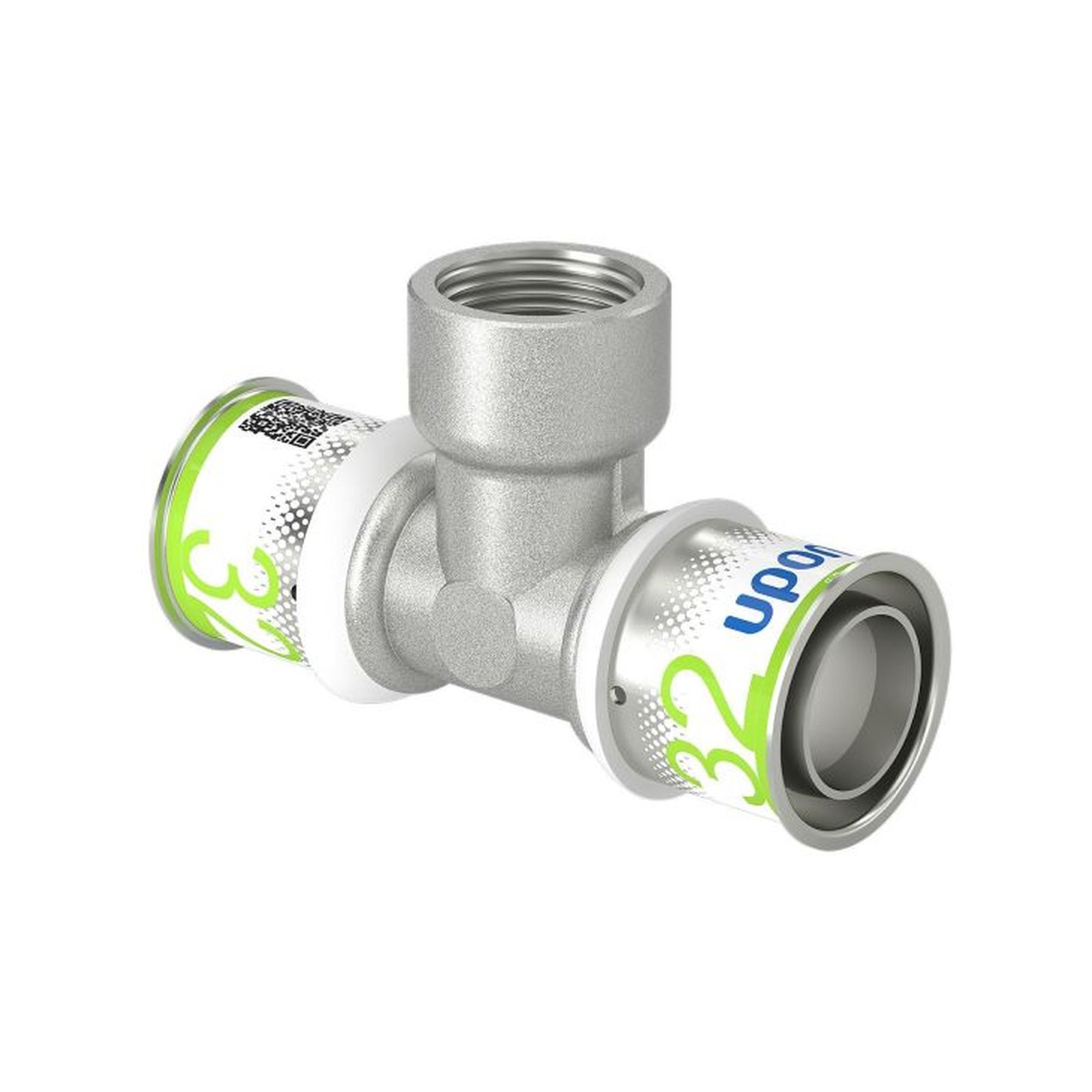 Uponor S-Press PLUS T-Stück 32mm DN20 3/4 Zoll Innengewinde Edelstahlpresshülse DVGW 1070601