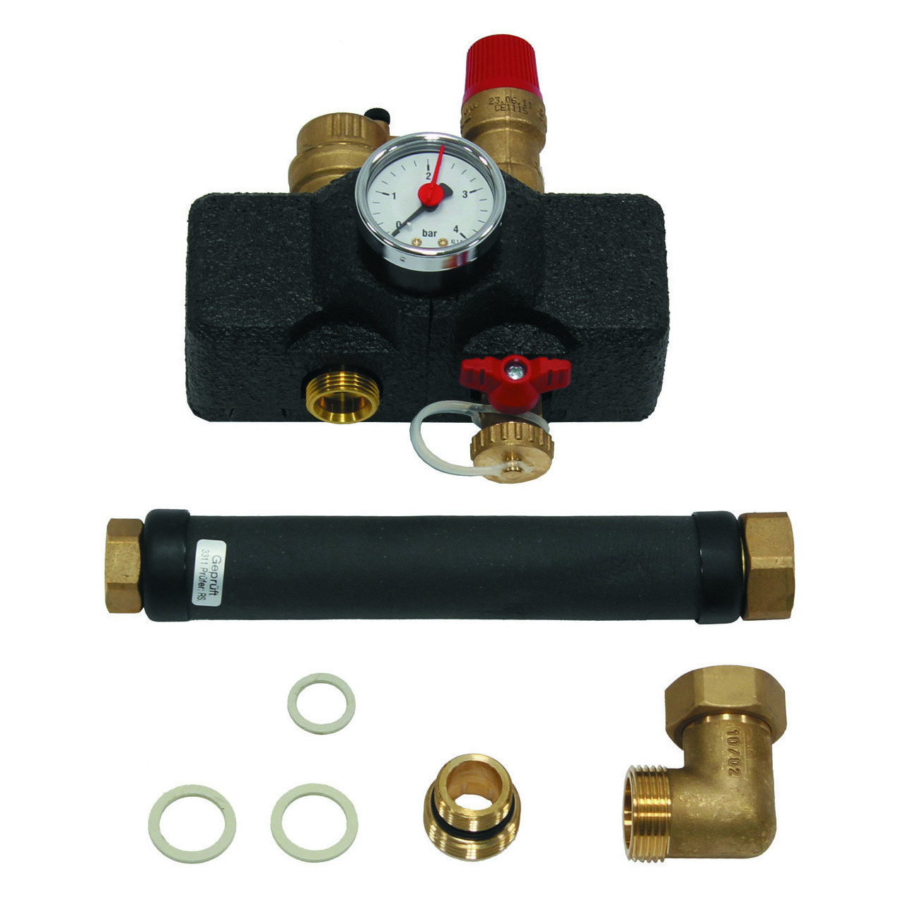 Vaillant Kesselsicherheitsgruppe Rp 1/2 komplett vormontiert Sicherheitsventil 3 bar Manometer Schnellentlüfter 307591