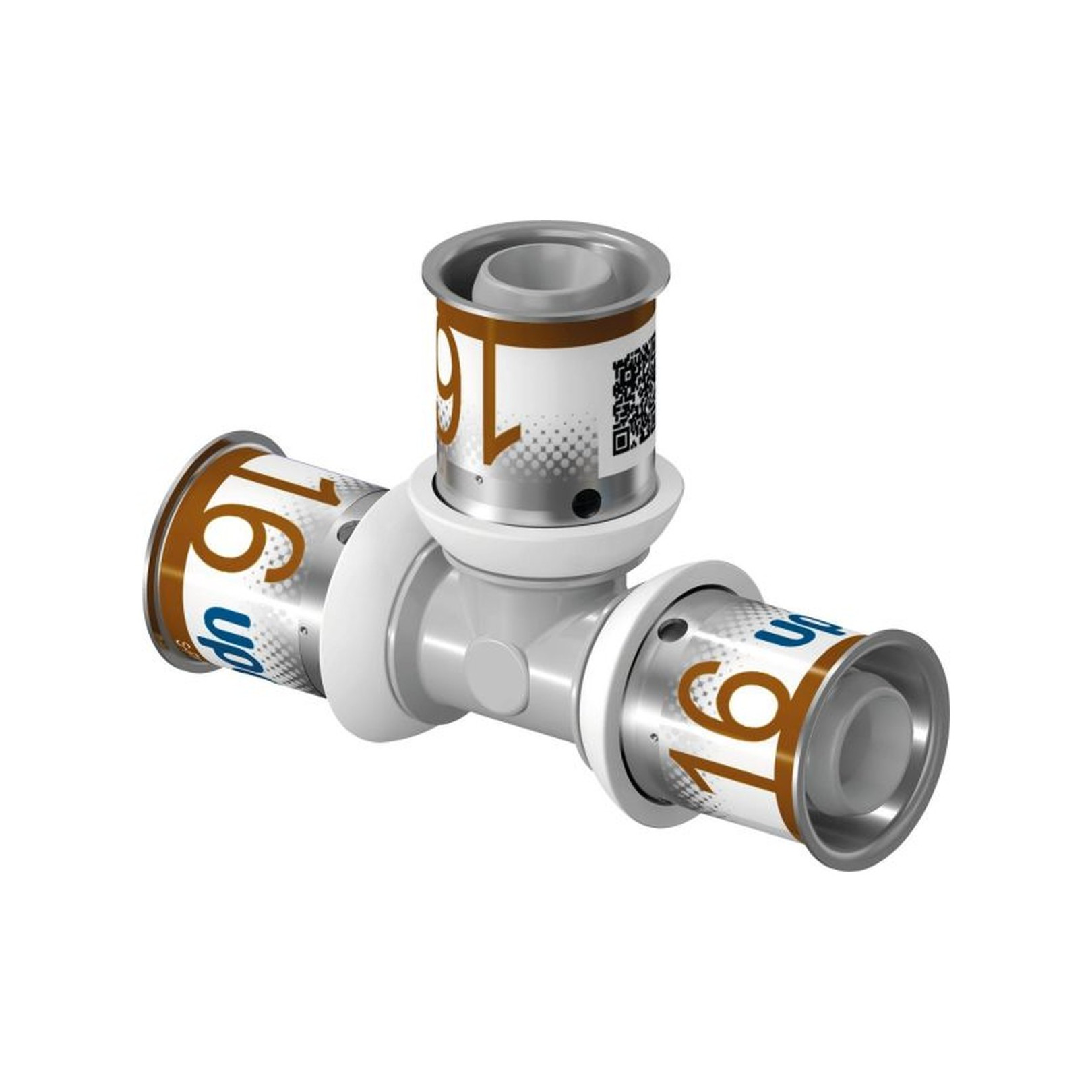 Uponor S-Press PLUS T-Stück PPSU Pressfitting 20mm 3-fach DVGW EPDM Edelstahl 1039945
