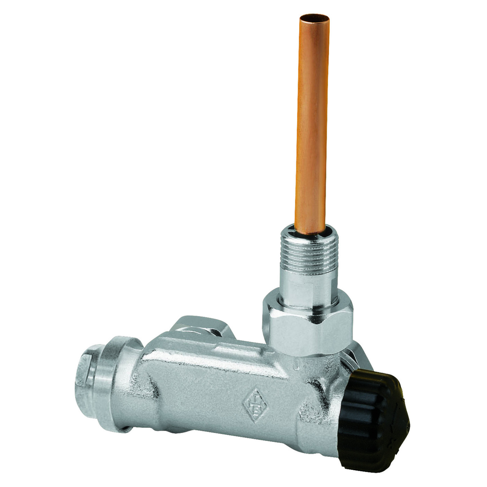 IMI Hydronic Heizungsarmatur E-Z Ventil Heimeier 3879-02 Zweirohr Eckform DN 15 1-2 Zoll Tauchrohr G 3-4 vernickelt 3879-02.000