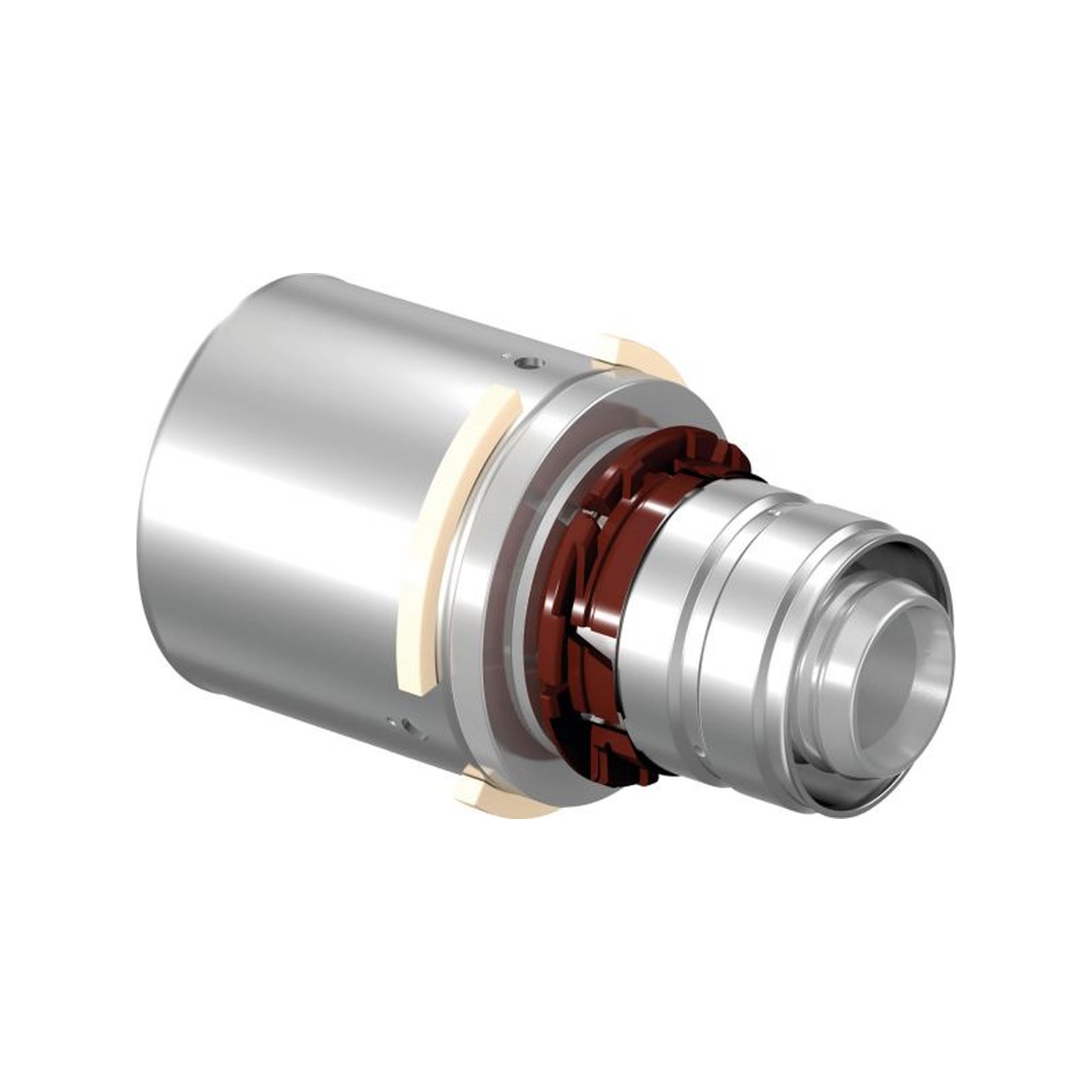 Uponor S-Press Kupplung reduziert Pressmuffe 40 mm 25 mm Messing verzinnt Edelstahlpresshülse EPDM Dichtung 1046930