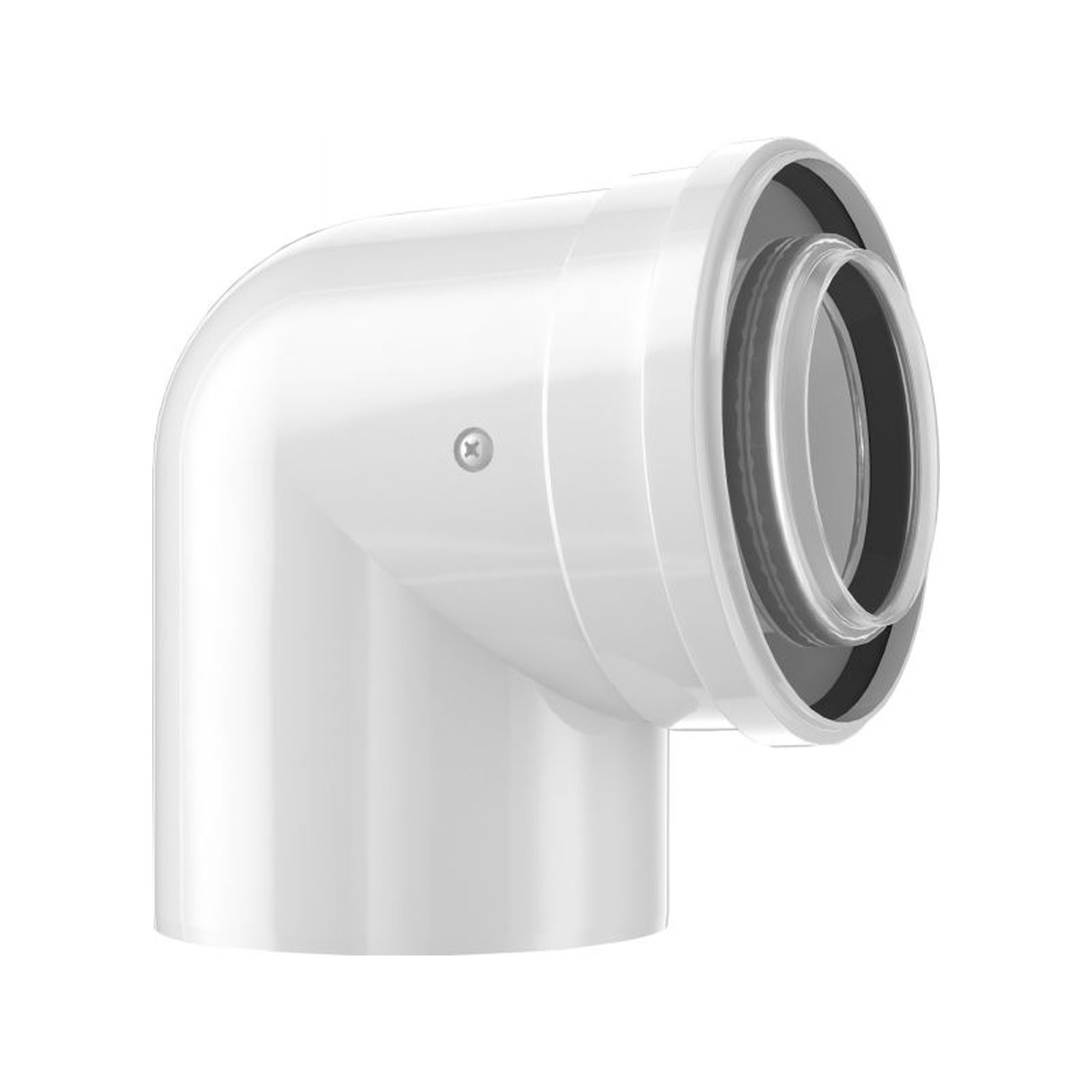 Buderus Konzentrischer Bogen 80/125 mm 87 Grad Weiß Stahl Kunststoff 7738112648