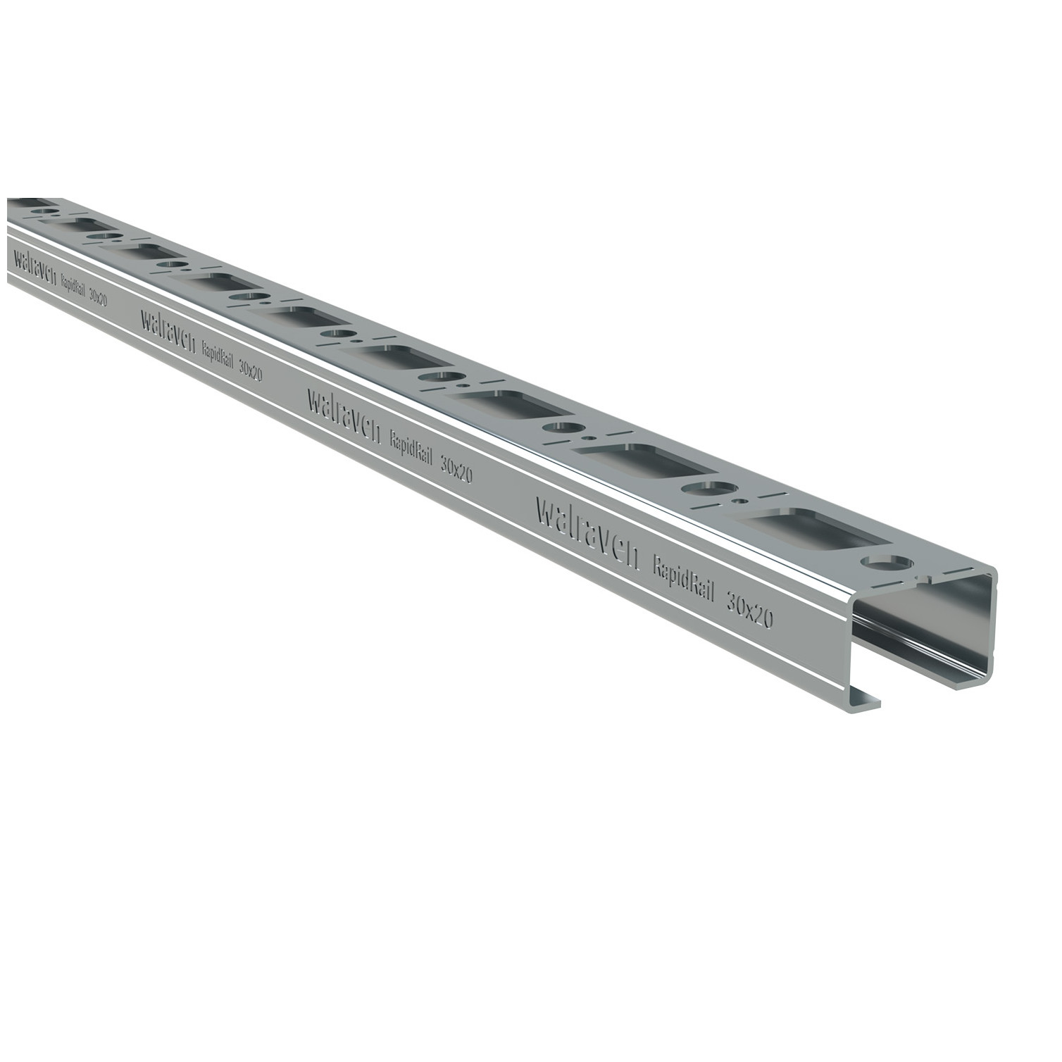 Walraven Montageschiene RapidRail 30x20 C-Profil 2m Schnittmarkierungen Stahl sendzimirverzinkt 650530202