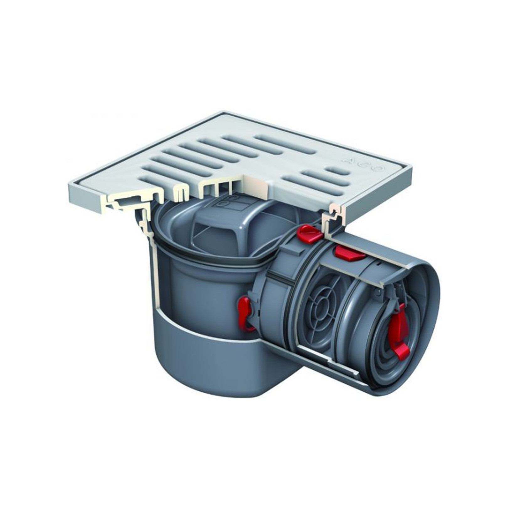 Aco Passavant Kellerablauf Junior Typ 5 DN100 197x197 1,5Grad 1,4l-s 2130.00.77