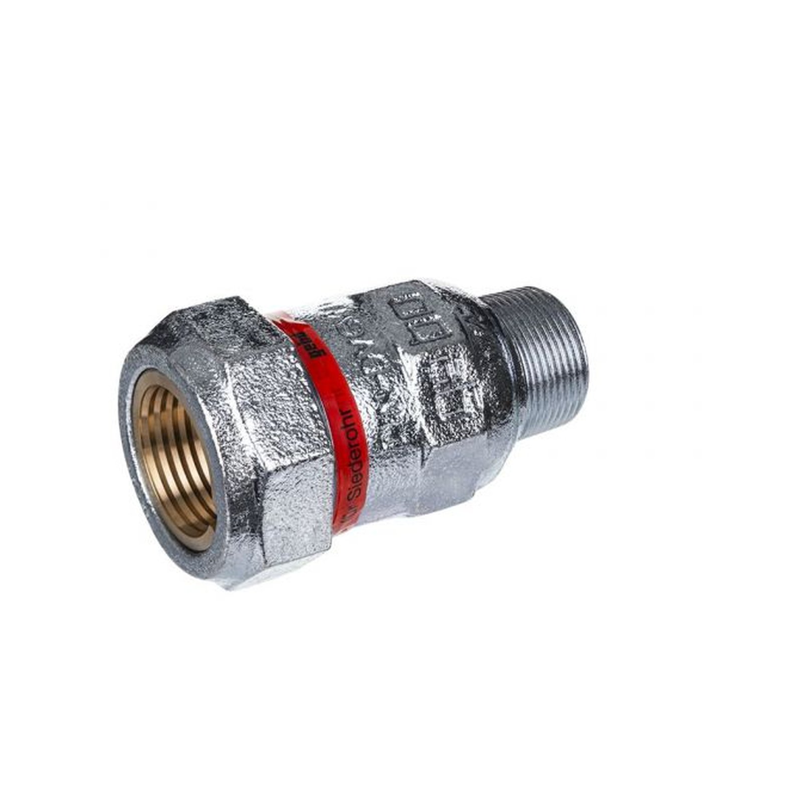 Gebo Temperguss Klemmverbinder AG Wasser PN10 Typ A 2 Zoll x 63,5 mm Außengewinde verzinkt NBR Dichtring 02.150.00.06635