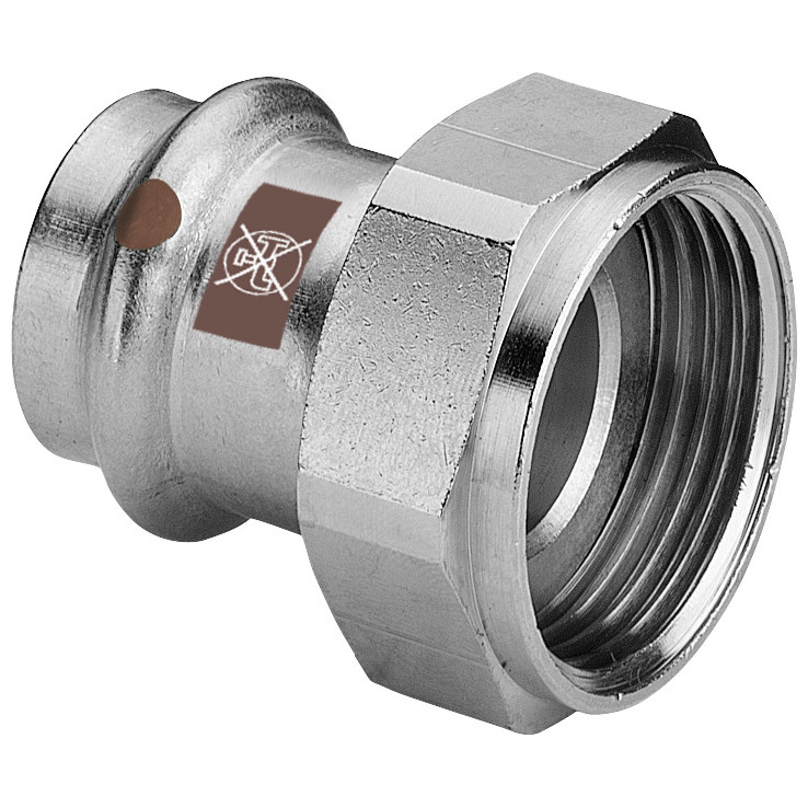 Viega Verschraubung SC Temponox 1763 42mm G2 Edelstahl Pressanschluss EPDM 811433