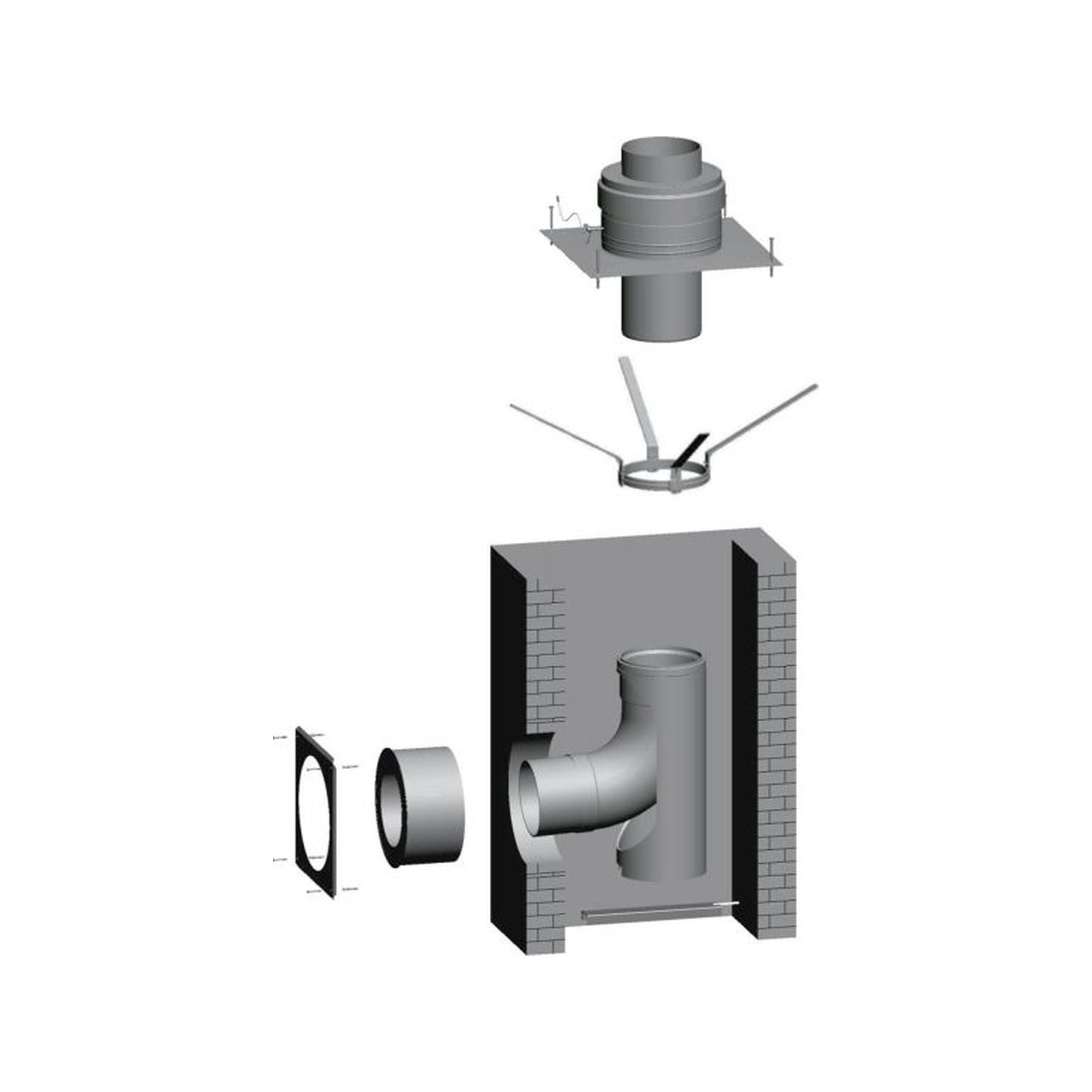 Wolf Schachtbausatz DN160/160 Kaskade raumluftunabhängig Edelstahlabdeckung Gasbrennwertgerät ab 50 kW 2651294