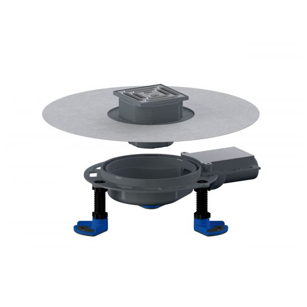 DALLMER Bodenablauf DallDrain Pure Plan DN 40 Edelstahlrost Kunststoffrahmen 100x100mm 517074