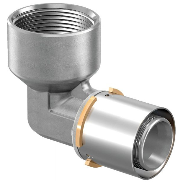 Uponor S-Press Winkelmuffe 50 Rp1-1-2-FT Messing verzinnt Presshülse Farbcode 1046912