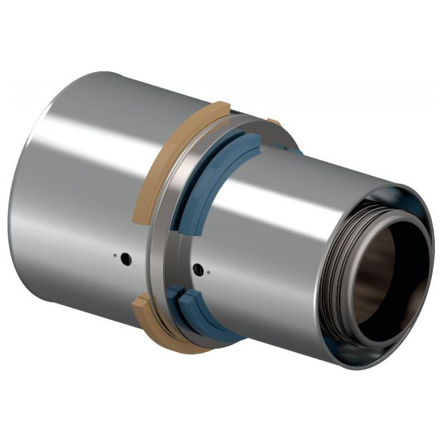 Uponor S-Press Kupplung reduziert 50-32 Verbundrohr Fitting Messing Presshülse 1046933