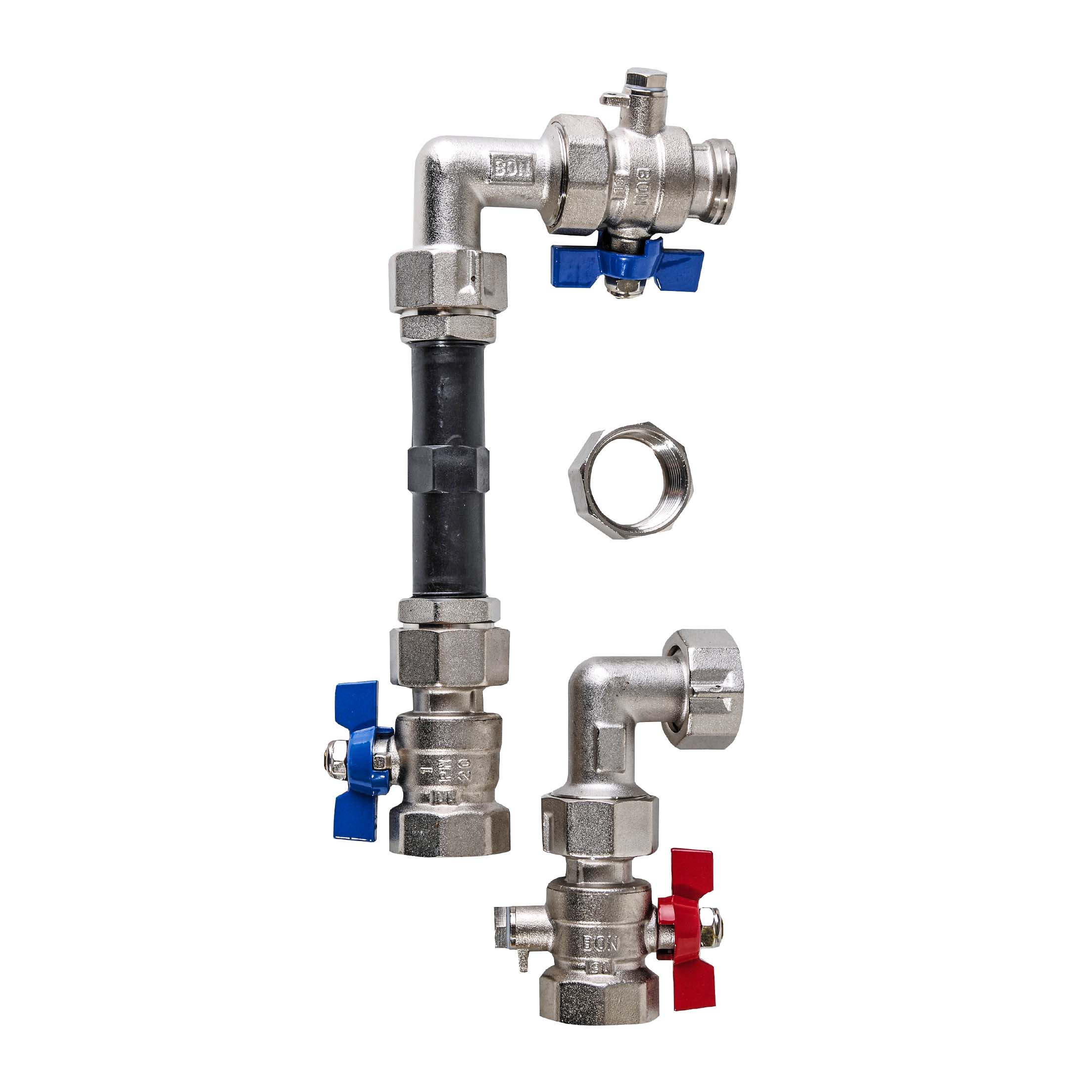 HTD Wärmemengenzähler Einbauset 1'' vertikal für 3/4" 110 mm + 1" 130 mm