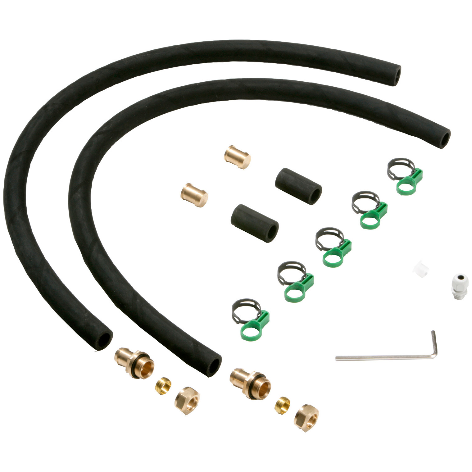 Bosch Aufdach-Anschluss-Set FS 10-2 FKC-2 Kollektor gewebeverstärkte Schläuche 18 mm Klemmring 3/4 Zoll Außengewinde 7735600335