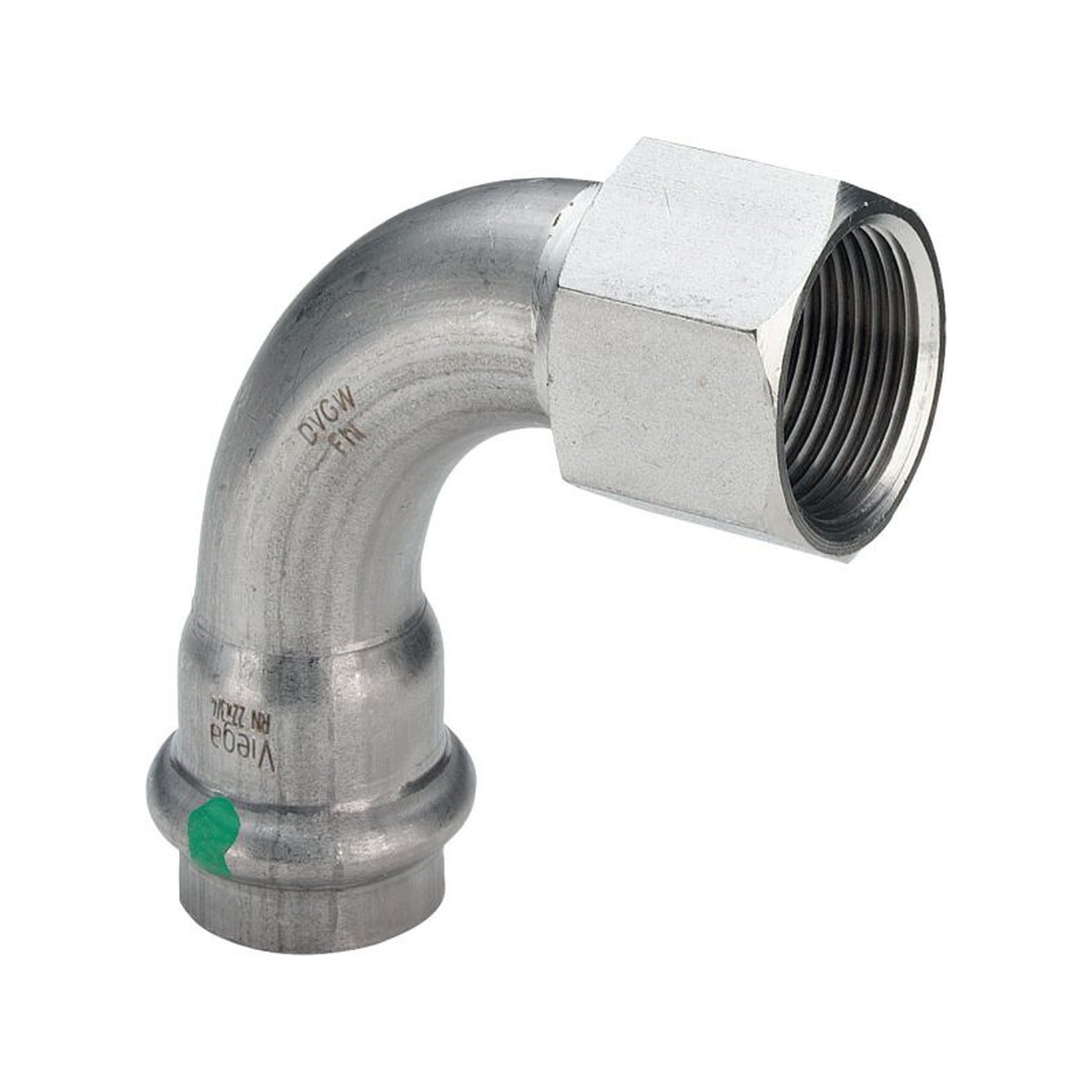 Bogen SANPRESS INOX 90Grad 2314.5 437107 18x3/4", IG, aus nichtrostendem Stahl Viega Sanpress Inox Bogen 90Grad 28mmxRp1 Stahl nichtrostend SC-Contur EPDM 437121