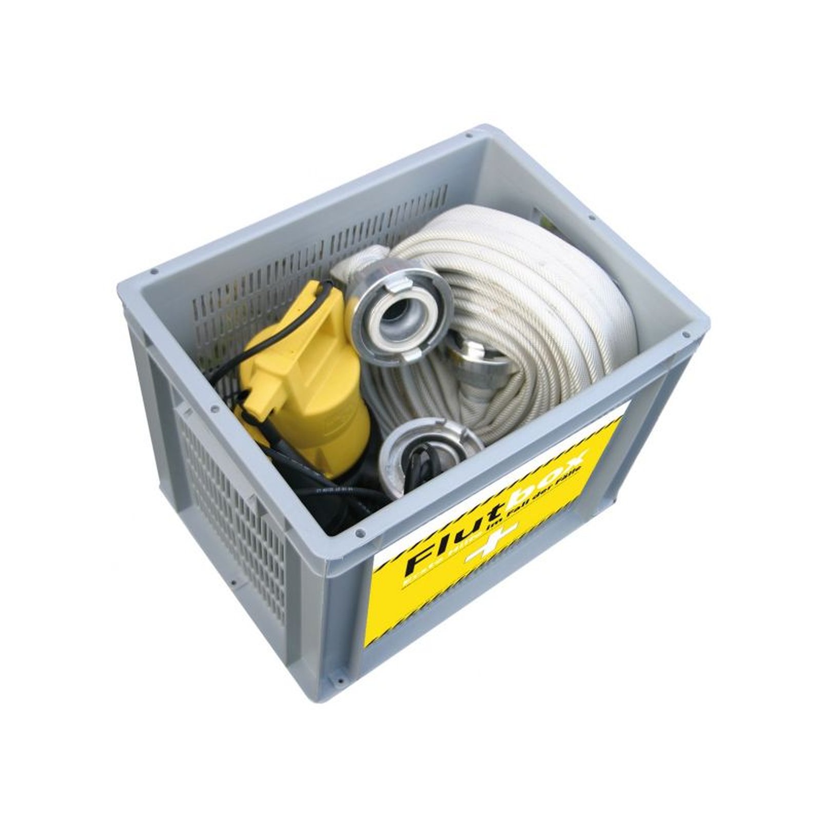 Jung Flutbox Kellerentwässerung U5KS Pumpe 12.5m Feuerwehrschlauch C-Kupplung JP09479