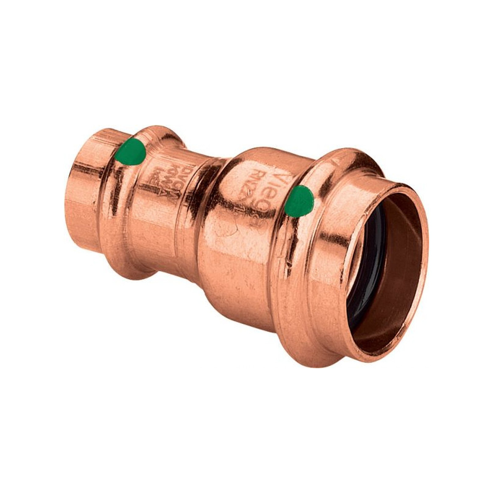 Viega Pressfitting Kupfer Reduziermuffe Profipress 2415.2 V-Kontur 22x15 mm EPDM SC-Contur DVGW 325794