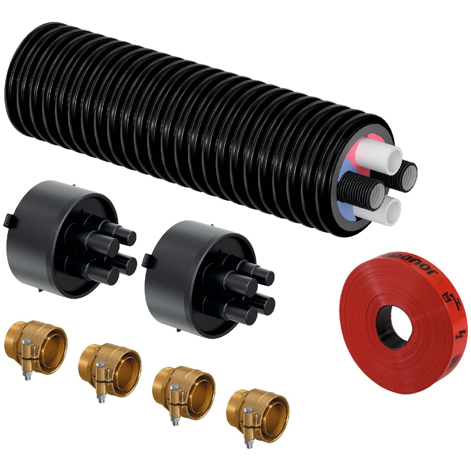 Uponor Heizungszubehör Ecoflex Thermo Paket Twin HP 2x40x3,7-2x32x3,5/175 L8m 1105780