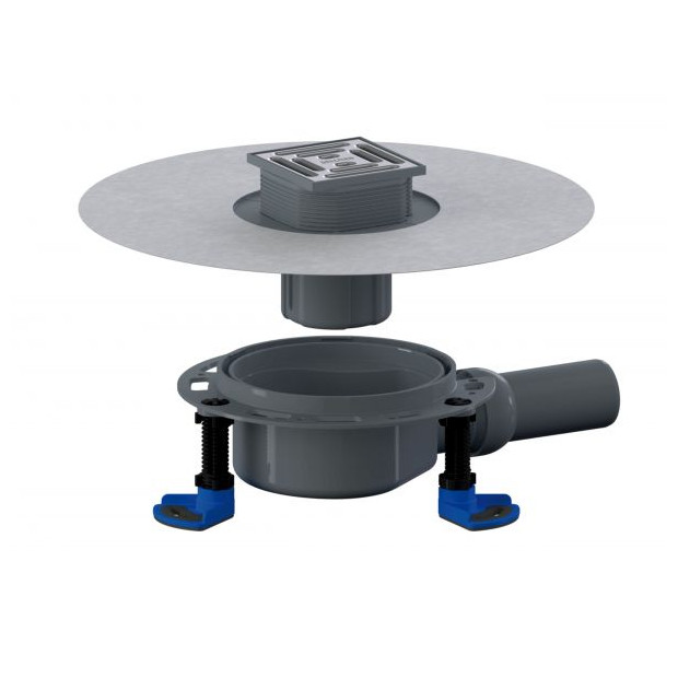 DALLMER Bodenablauf DallDrain Pure DN 50 Edelstahlrost Kunststoffrahmen Kugelgelenk 517005