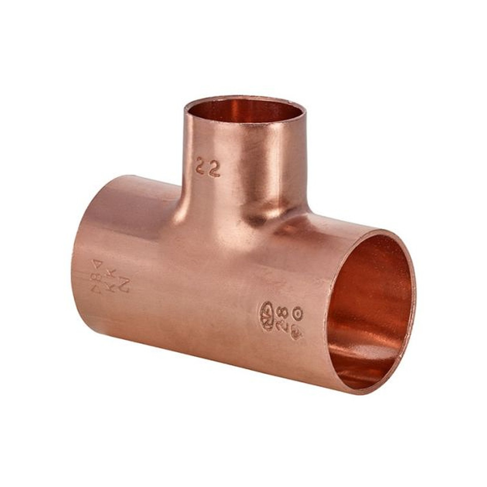 IBP T-Stück Serie5000 5130R 18x12x18 mm Kupfer Innenlötende DVGW 5130 018012018