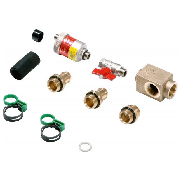 BOSCH Solartechnik Zubehoer ELT 5 Entluefter-Set temperaturbestaendig Kugelhahn Messingtopf 7739300432